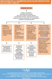 Recommandation HAS Ligamentopalstie LCA